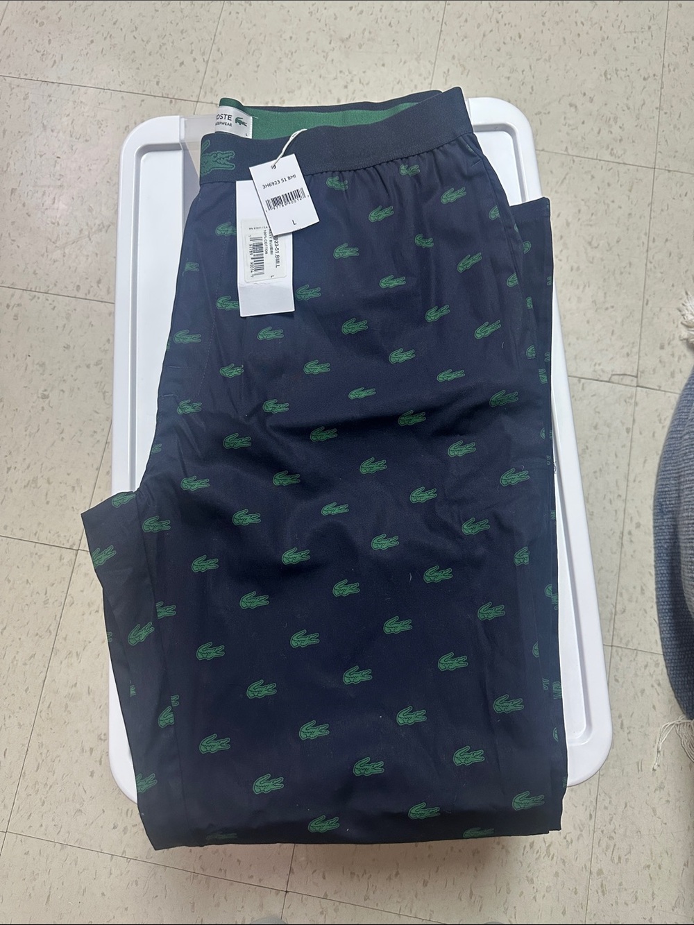 Lacoste Men's Woven Logo Pajama Pants
